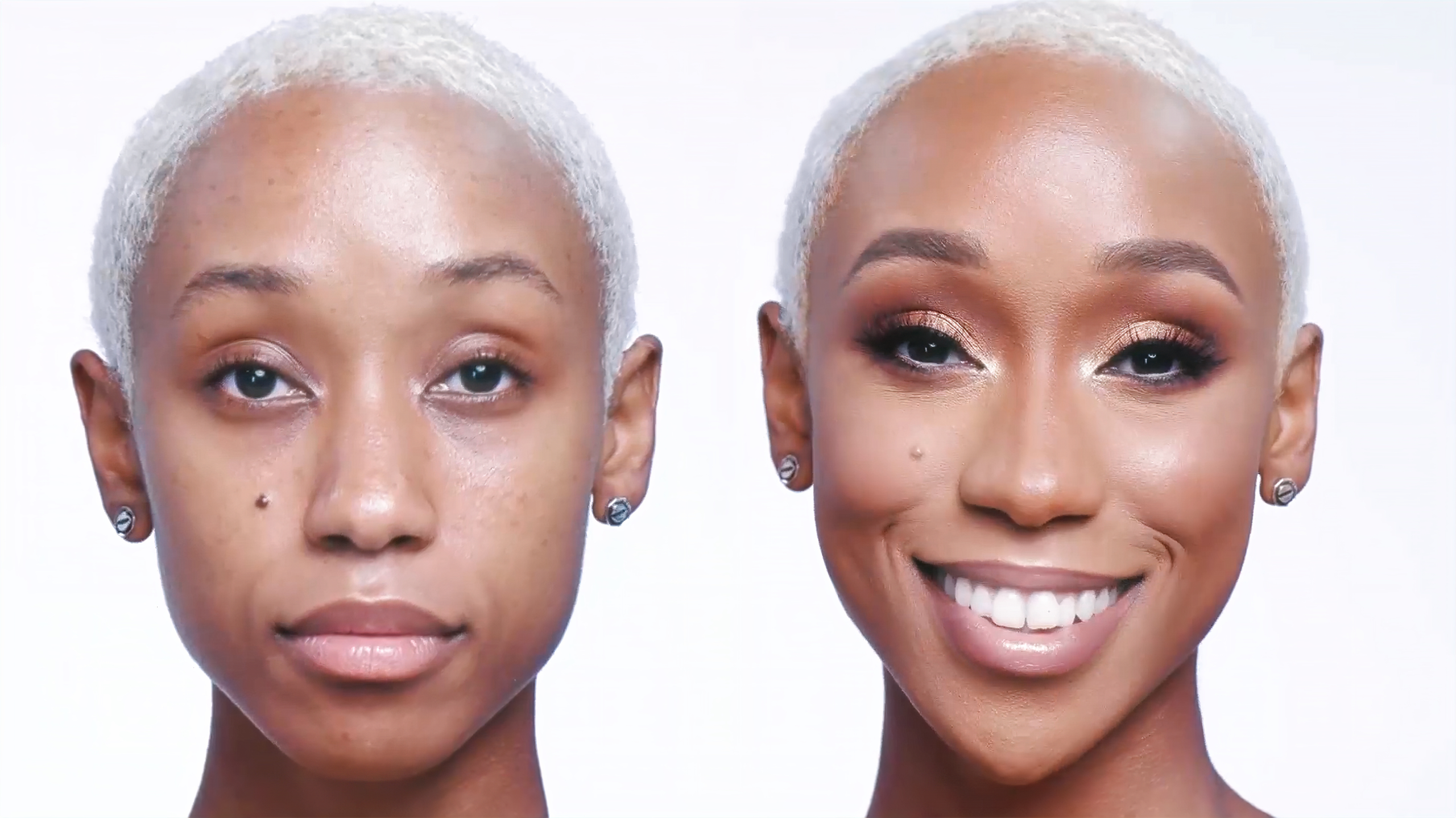 Before and after makeup transformation by Jenny Torry