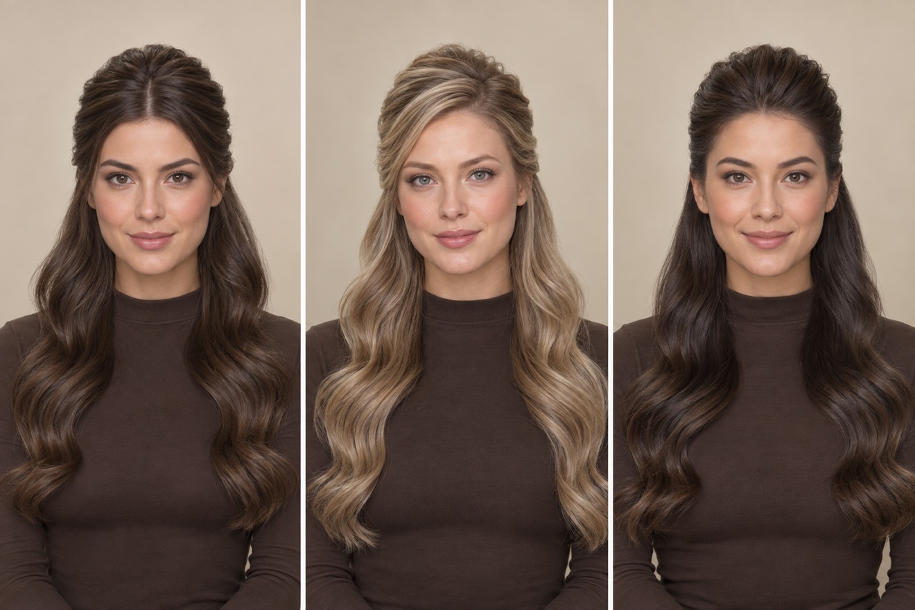Front view face-framing bridal hairstyles